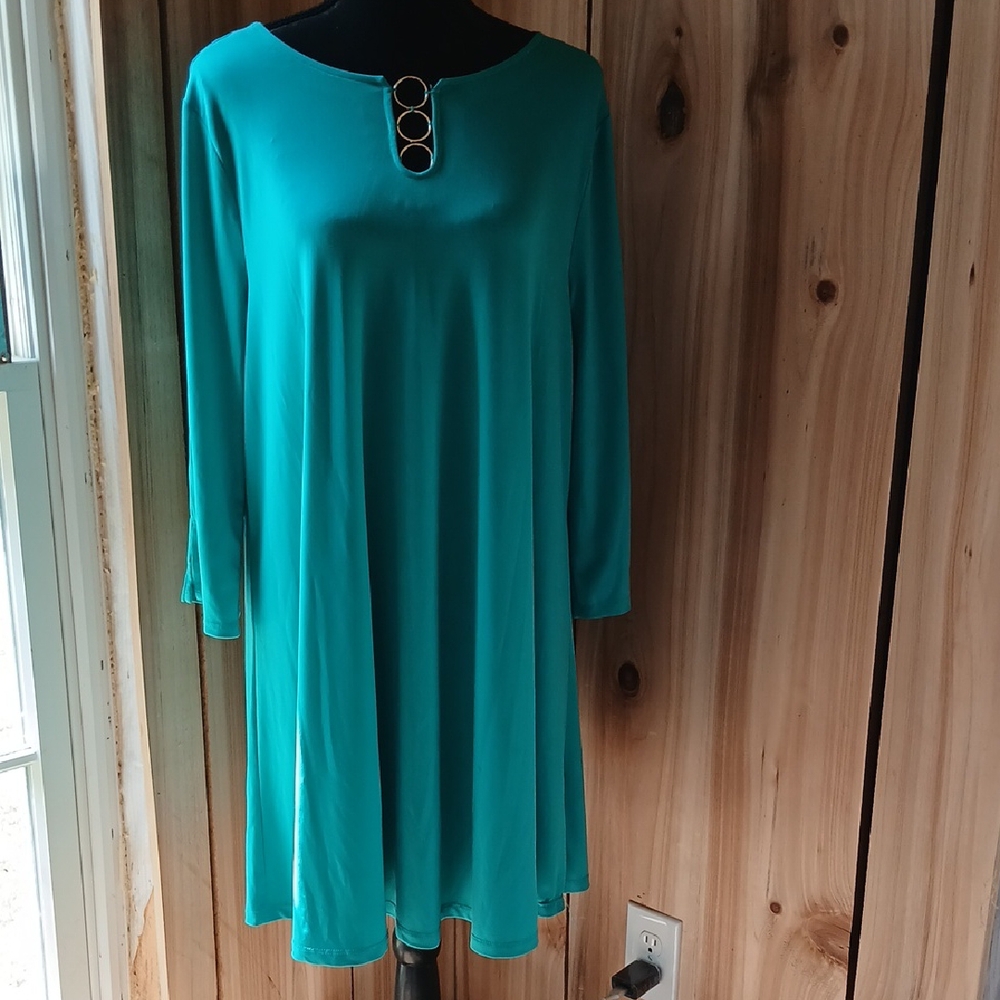 New Directions Teal High Low Dress